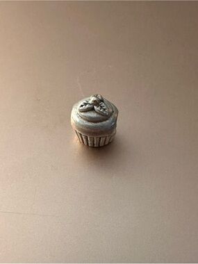 Pandora Silver with gold accent Cupcake charm *Retired*